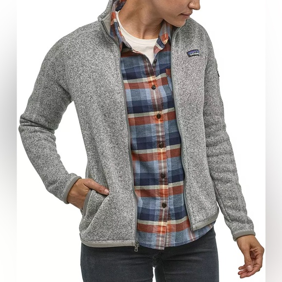 Patagonia Better Sweater Fleece Jacket Burch White Grey Size Small - Picture 12 of 14